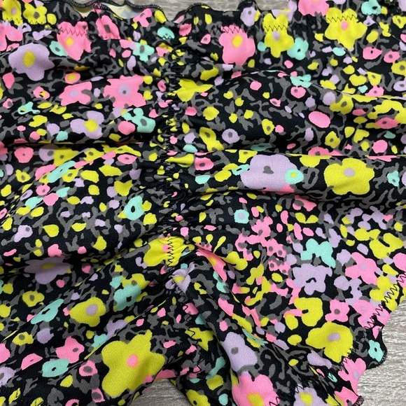 Victoria’s Secret Bikini Ruffle Cheeky Bottom Ruffle Halter Aqua Floral M/34C - Picture 4 of 16